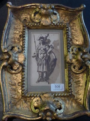 Lot 508 - Italian (17th century) Minerva standing Brown pen and ink, together with a further pen and ink...