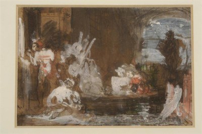 Lot 511 - Charles West Cope RA (1811-1890) Figures in a gondola Mixed media, 7cm by 10cm