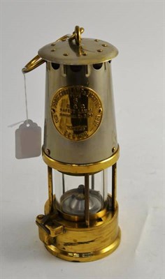 Lot 22 - A brass miner's lamp