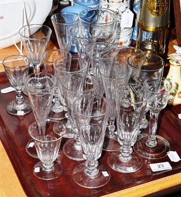 Lot 23 - Assorted ale glasses, etched glasses, etc