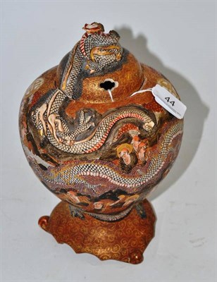 Lot 44 - A Japanese Satsuma vase and cover