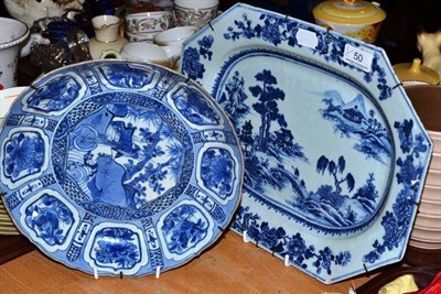 Lot 50 - 18th century Chinese blue and white meat plate