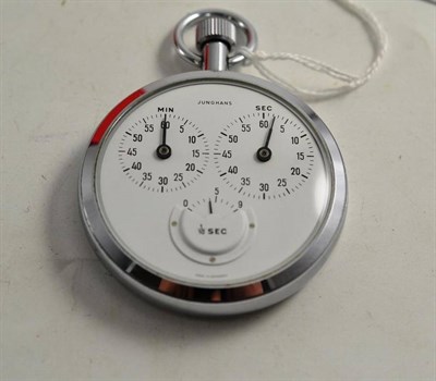 Lot 65 - Junghans chrome plated three dial stop watch