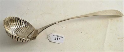 Lot 117 - Georgian Scottish silver soup ladle