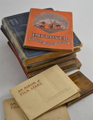 Lot 129 - A collection of cigarette cards, stamp albums etc