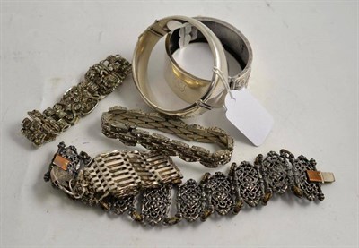 Lot 144 - Silver bangles and bracelets