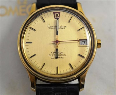 Lot 170 - Gent's Omega Constellation F300 wristwatch and paperwork