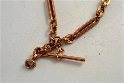 Lot 181 - A 9ct rose gold fancy link albert