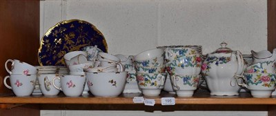 Lot 195 - A shelf including a quantity of Booths FloraDora pattern dinner and teawares, and Royal Crown Derby