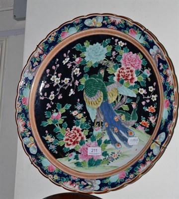 Lot 211 - A Japanese famille rose style charger