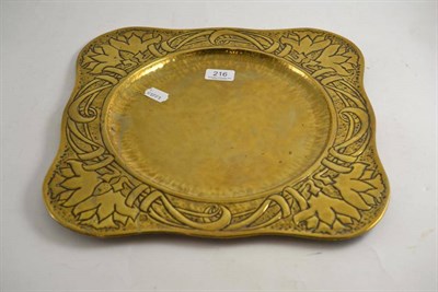 Lot 216 - An Arts & Crafts brass dish, stamped HW