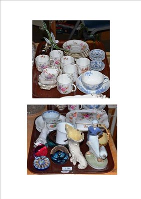 Lot 226 - A Royal Crown Derby 'Derby Posies' six cup and saucers, Shelley Mabel Lucie Atwell dish and...