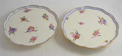 Lot 233 - A pair of Sevres floral decorated low comports