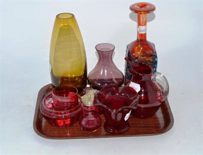 Lot 249 - Nine pieces of coloured glass