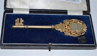 Lot 267 - Silver gilt presentation key