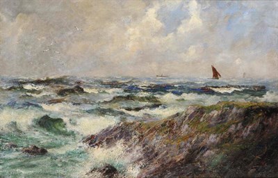 Lot 538 - Joseph Henderson RSW (1832-1908)  Shipping off the Scottish coast  Signed, oil on canvas, 48cm...