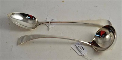 Lot 295 - Silver ladle and spoon