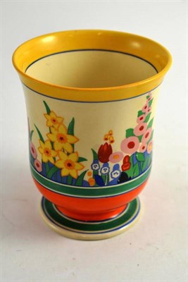 Lot 302 - A Clarice Cliff 'Chloris' 354 vase, honeyglaze, printed and painted marks