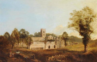 Lot 542 - Attributed to George Cuitt Jnr (1779-1854) A view of Fountains Abbey, circa 1820 Oil on canvas,...