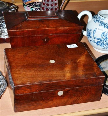 Lot 347 - A mahogany tea caddy and a rosewood box