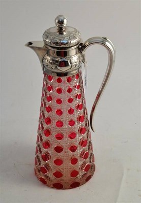 Lot 348 - A Victorian silver plated mounted claret jug