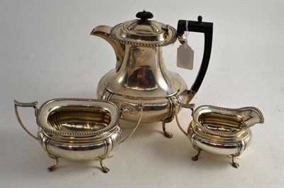 Lot 362 - A three piece silver tea set