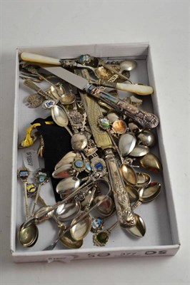 Lot 377 - Quantity of sterling 900, 800 and plated spoons