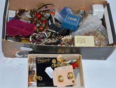 Lot 390 - Two 9ct gold rings and a large quantity of costume jewellery, wristwatches etc