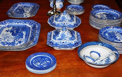 Lot 394 - A quantity if Burleigh ware Willow pattern dinner wares