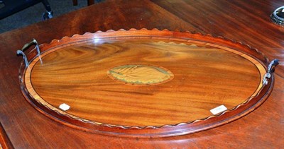 Lot 396 - A Georgian mahogany shell-inlaid two-handled tray