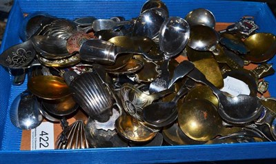 Lot 422 - A quantity of spoons, including brass and plated examples