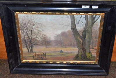 Lot 427 - Carl Petersen (1866-1930), Danish woodland scene