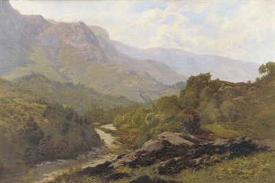 Lot 552 - Edward Henry Holder (fl.1864-1917) Lakeland landscape with trees beside a river Signed and...