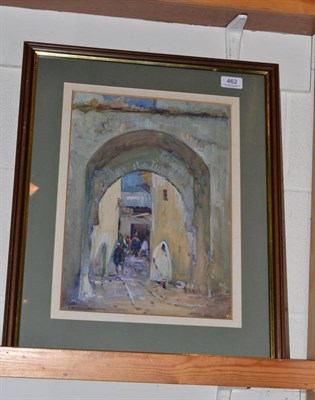 Lot 462 - Circle of John Spence Ingall (19th/20th century), Eastern archway, possibly Tangier,...