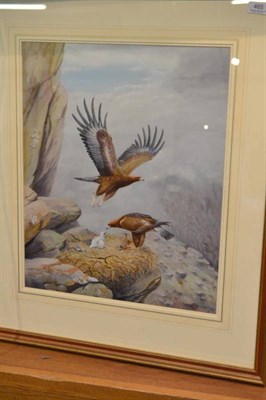 Lot 465 - Richard Robjent (b.1937), ";Pair of Golden Eagles and their Eaglet";, signed and dated 1981,...