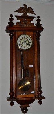 Lot 485 - A double weight driven Vienna type clock, dial stamped 'GB'