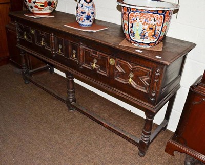 Lot 489 - A Jacobean style oak dresser base