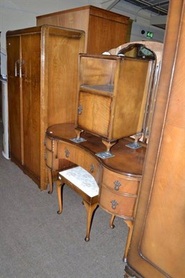 Lot 508 - A walnut four piece bedroom suite and a dressing stool