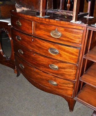 Lot 517 - Georgian mahogany bow front chest of drawers