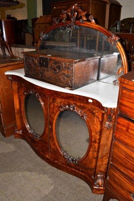 Lot 520 - A Victorian walnut marble top credenza