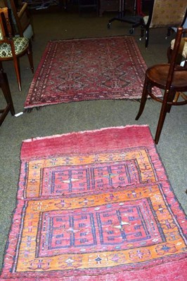 Lot 542 - A Hamadan rug Persian Kurdistan, the indigo Herati field enclosed by borders of stylised...