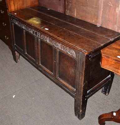 Lot 546 - 18th century oak kist, initialled TH