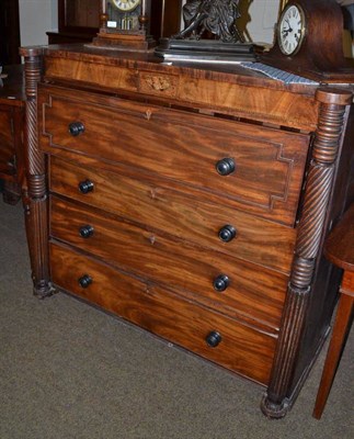 Lot 550 - A mahogany secretaire chest