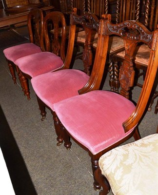 Lot 573 - Two pairs of Victorian mahogany chairs