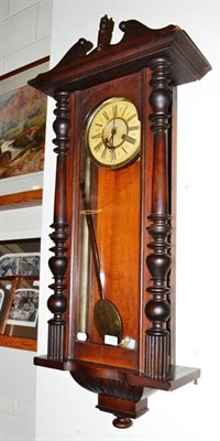 Lot 629 - A spring driven striking Vienna type wall clock