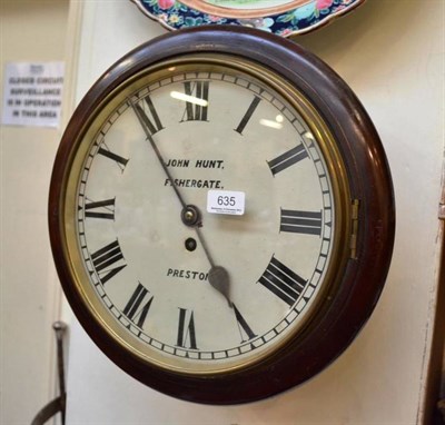 Lot 635 - A single fusee wall timepiece John Hunt, Fishergate, Preston