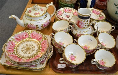 Lot 2 - Spode and other gilt and rose decorated tea wares