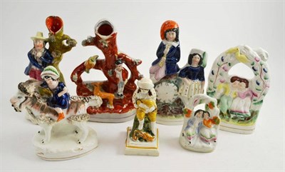 Lot 6 - Collection of seven Staffordshire figural groups