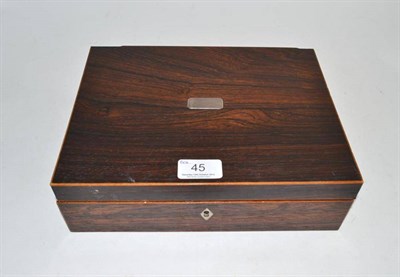 Lot 45 - Rosewood inlaid sewing box inscribed 'Hester'