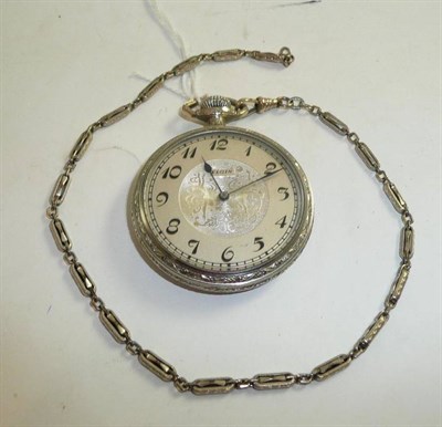 Lot 56 - A plated Elgin pocket watch and chain